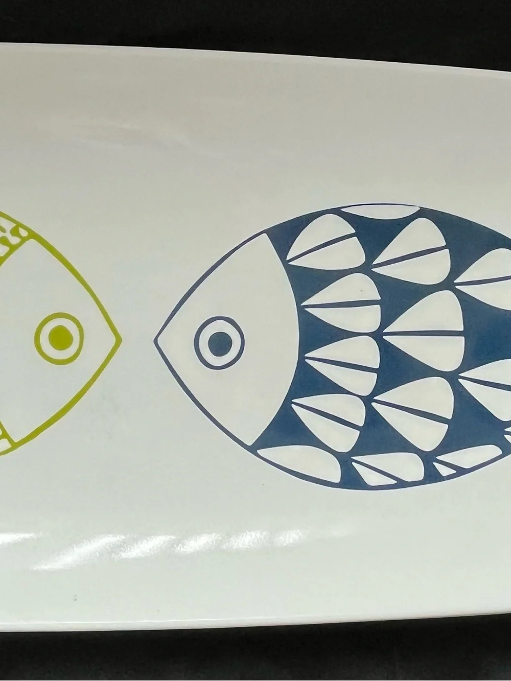 Crate & Barrel Melamine Fish Platter 16.5